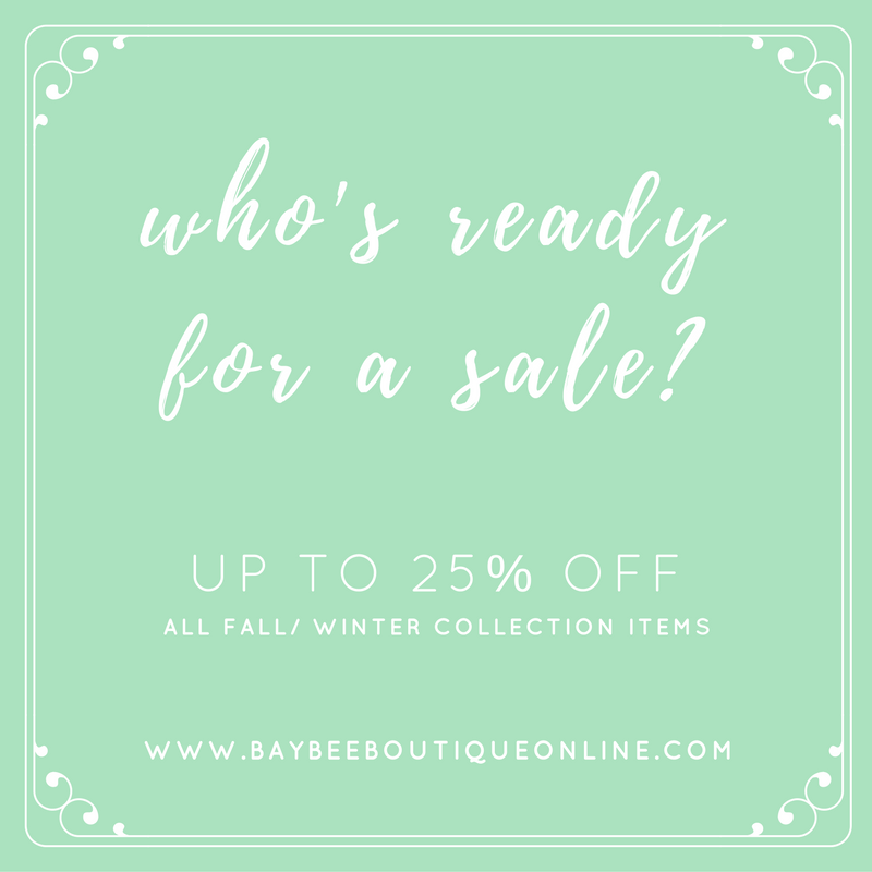 We're back from break + up to 25% off our Fall / Winter Collections