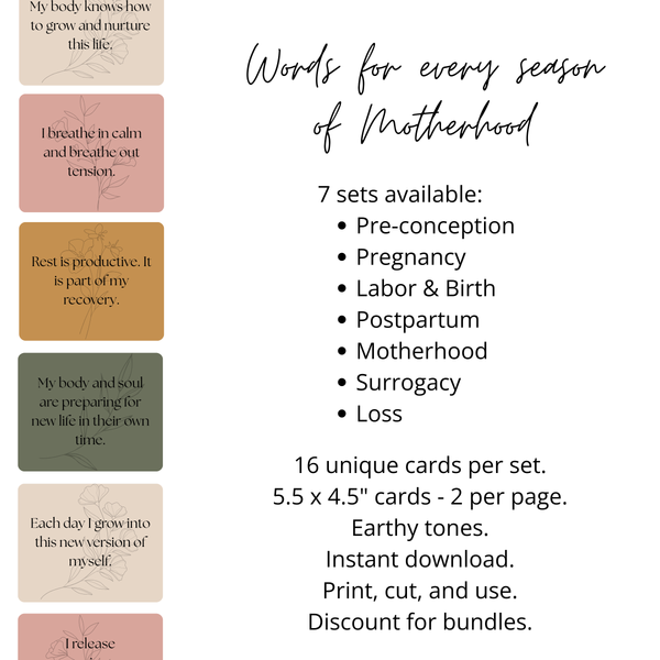 Affirmation Cards - Words for Every Season of Motherhood