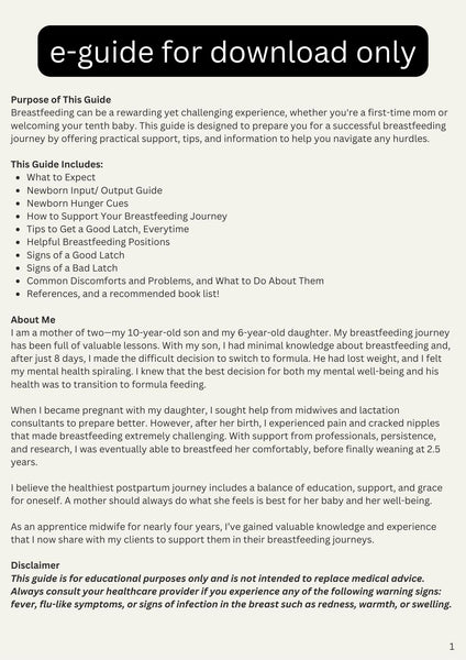 Breastfeeding Support e-Guide for New Mothers