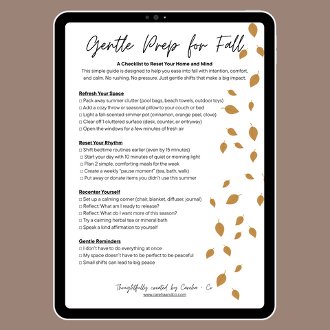 Gentle Prep for Fall Checklist (digital download)