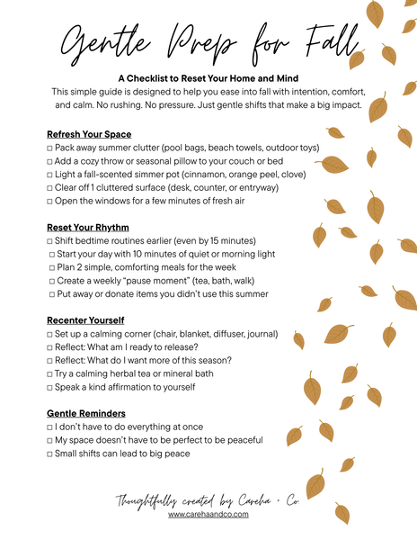 Gentle Prep for Fall Checklist (digital download)