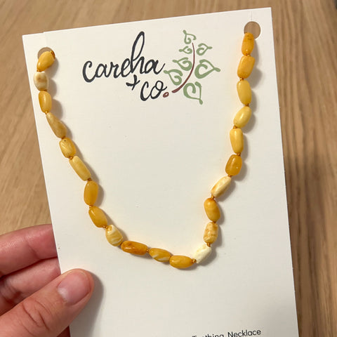Limited Edition - Buttermilk Bean Baltic Amber Teething Necklace