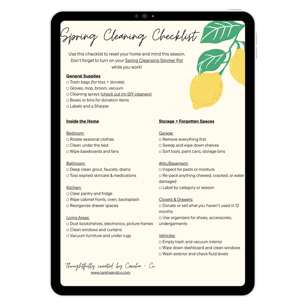Spring Cleaning Checklist (free download)