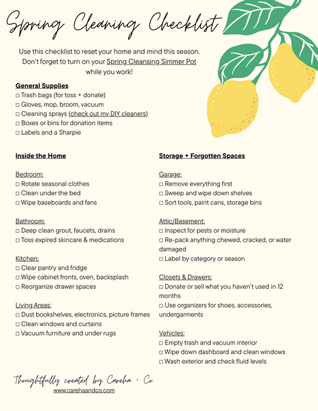 Spring Cleaning Checklist (free download)